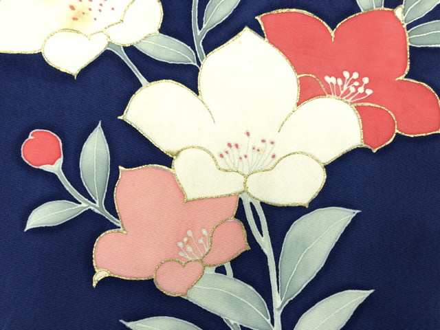 JAPANESE KIMONO / ANTIQUE NAGOYA OBI / SHIOZE / BALLOON FLOWER